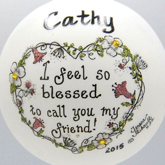 Cathy Christmas Ornament Blessed Friend Personalized Name Teresa Thibault Art - Picture 4 of 7